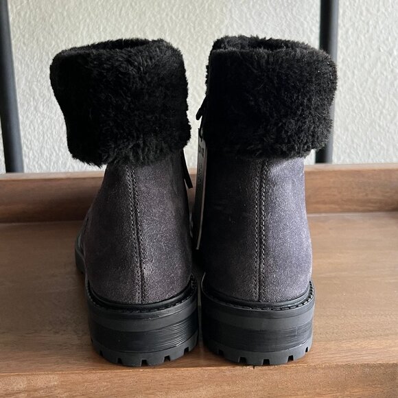 COUGAR Kendal Grey Suede Boots w/ Faux Fur Trim Sz. 8 NEW - Picture 5 of 10